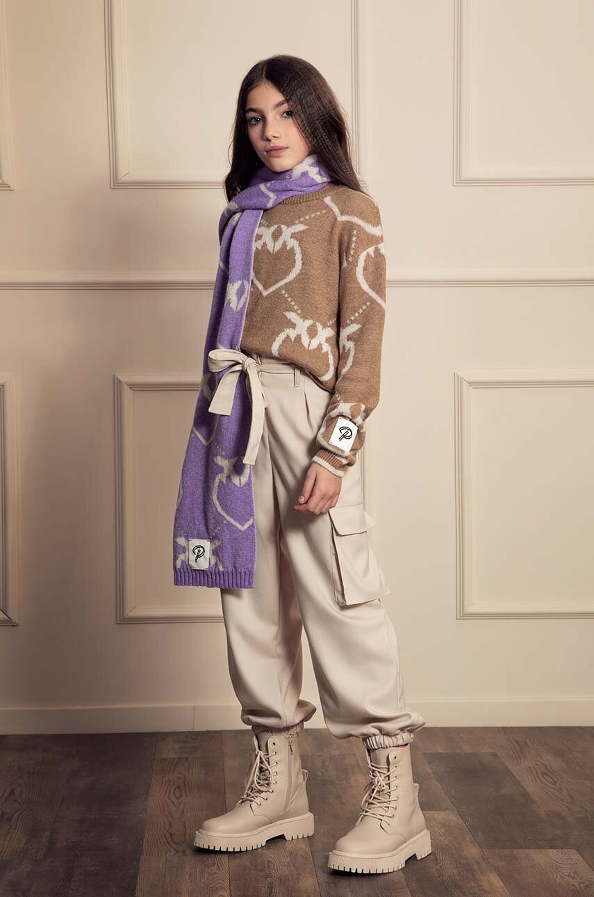 Дитячий светр Pinko Up колір бежевий Дитячий светр Pinko Up колір бежевий