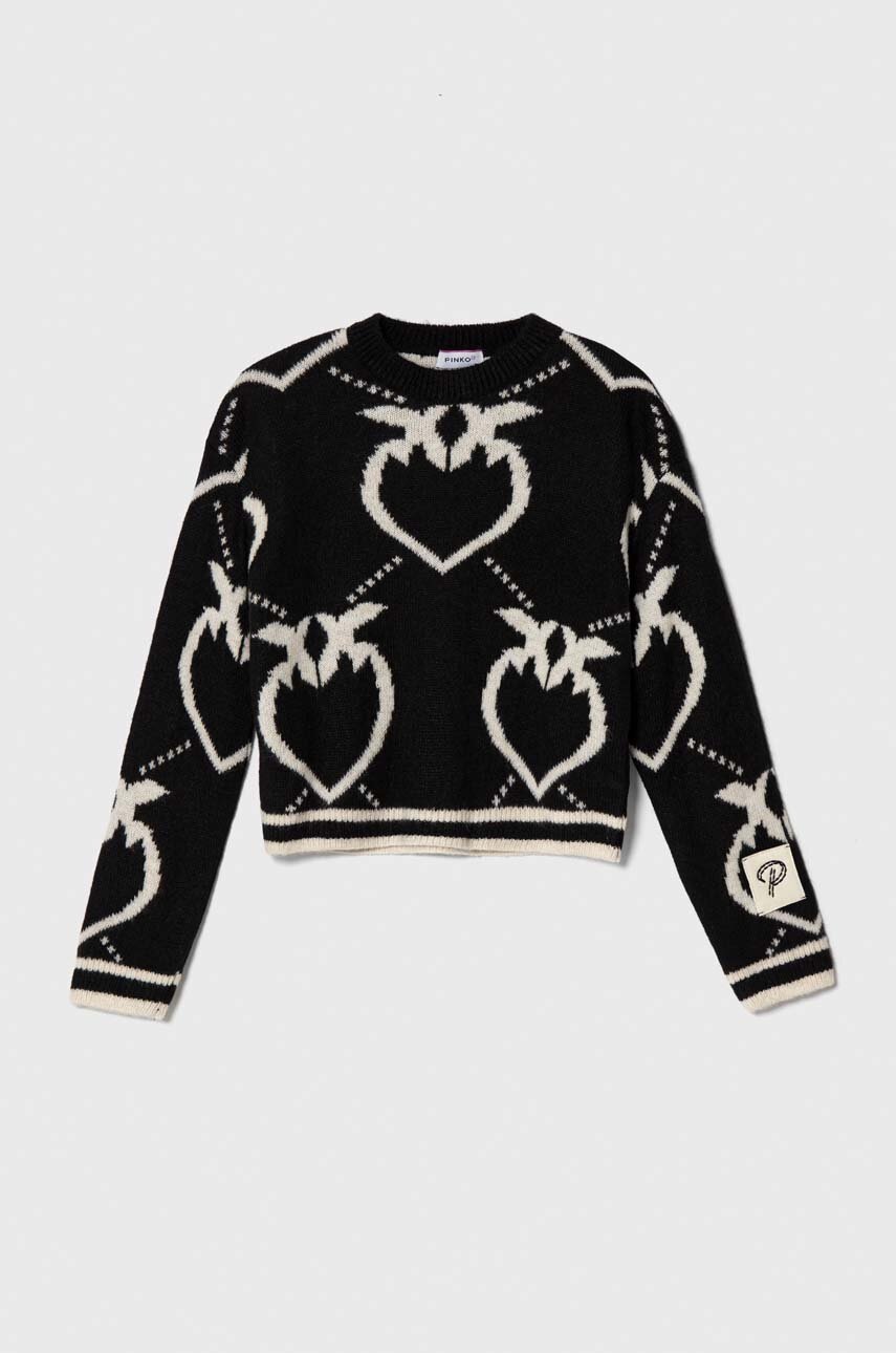 Дитячий светр Pinko Up колір чорний Дитячий светр Pinko Up колір чорний