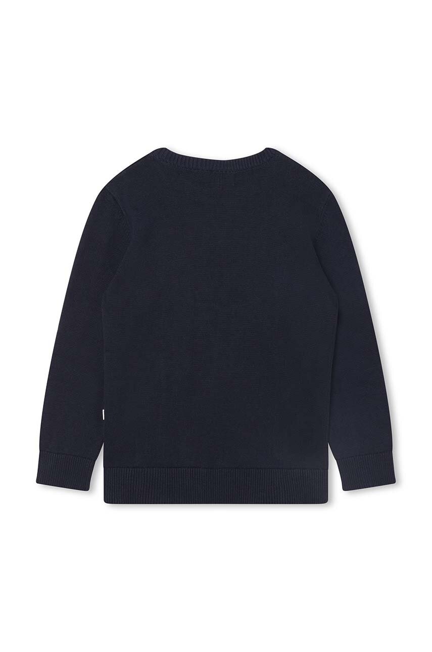 Детский хлопковый свитер BOSS цвет синий лёгкий