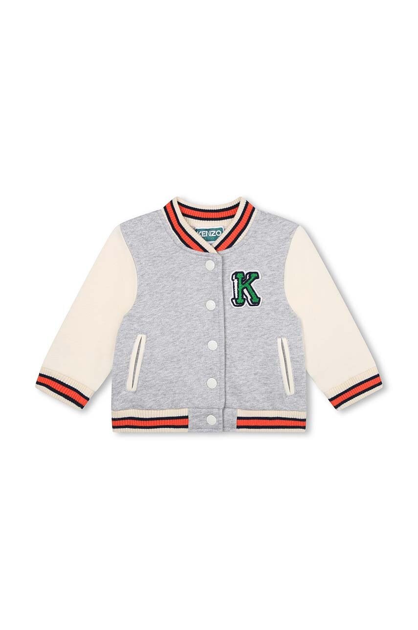 Дитячий кардиган Kenzo Kids колір сірий легкий Дитячий кардиган Kenzo Kids колір сірий легкий