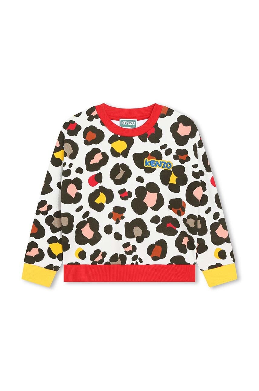 

Детская хлопковая кофта Kenzo Kids цвет бежевый узор
