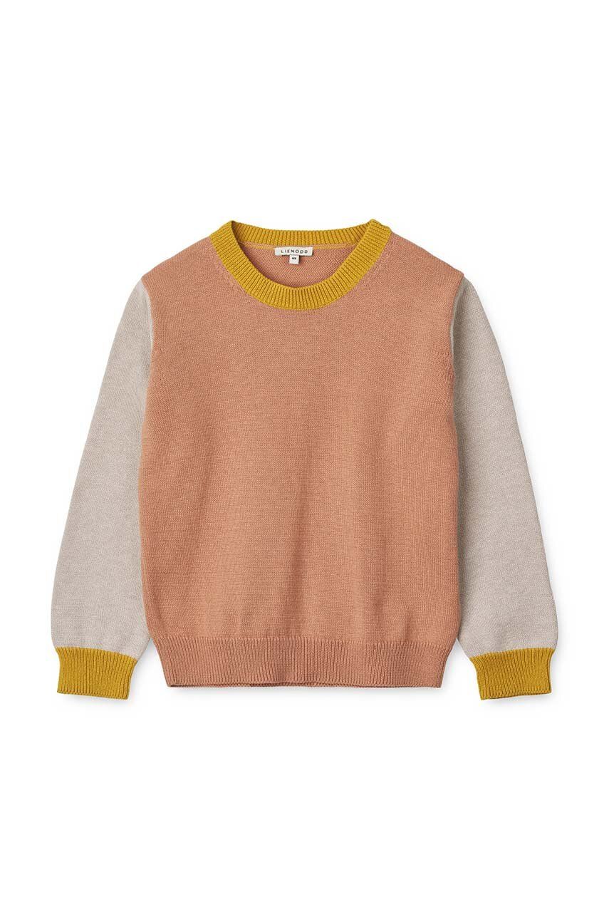 Dětský bavlněný svetr Liewood oranžová barva, lehký