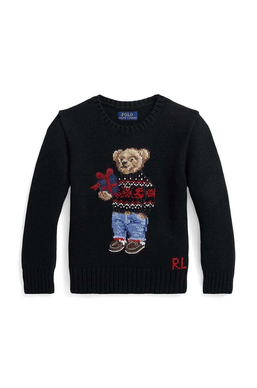 

Дитячий бавовняний светр Polo Ralph Lauren колір чорний легкий
