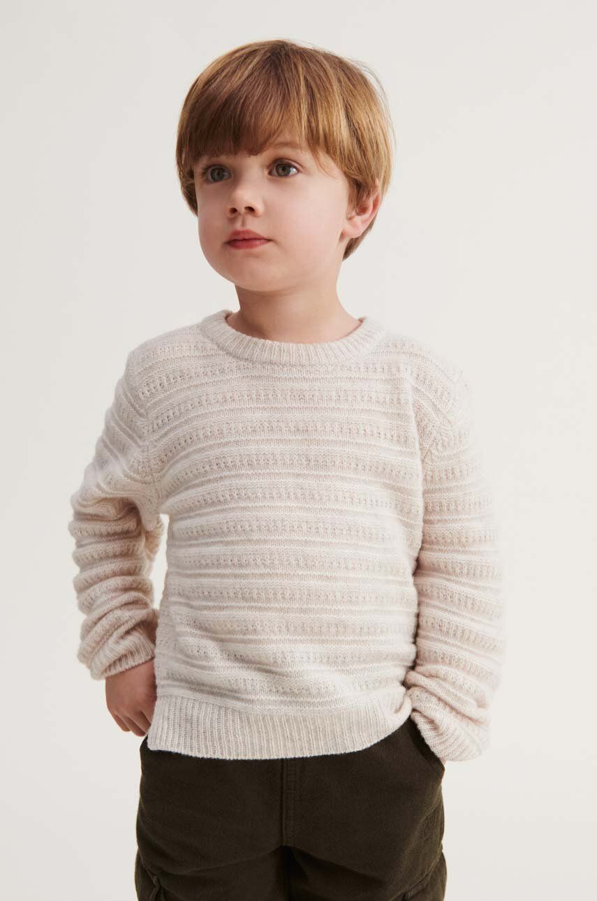 Dětský svetr s příměsí vlny Liewood béžová barva, lehký
