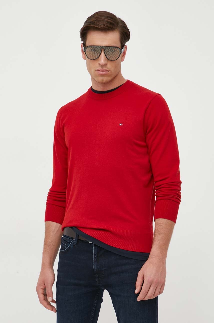 

Свитер Tommy Hilfiger мужской цвет красный лёгкий