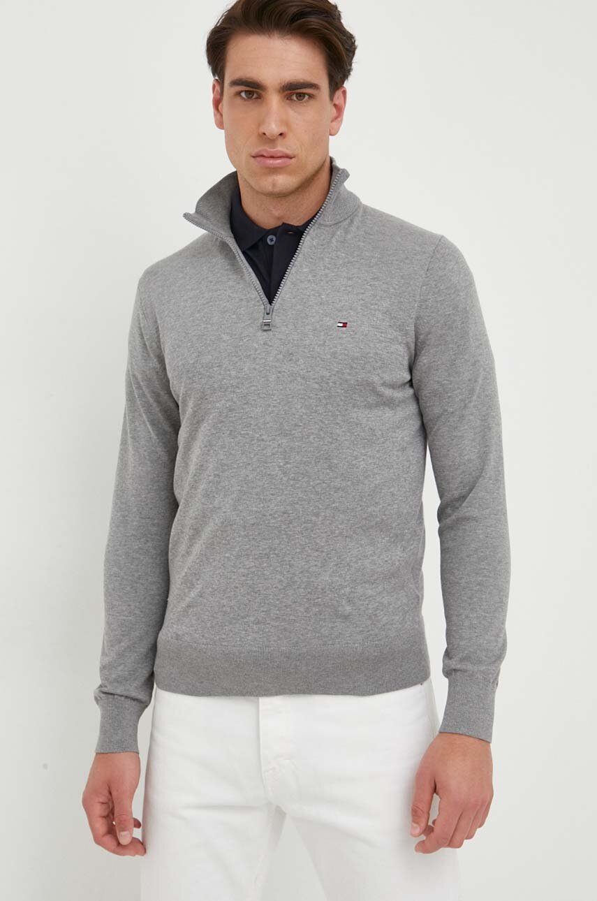 

Светр Tommy Hilfiger чоловічий колір сірий легкий