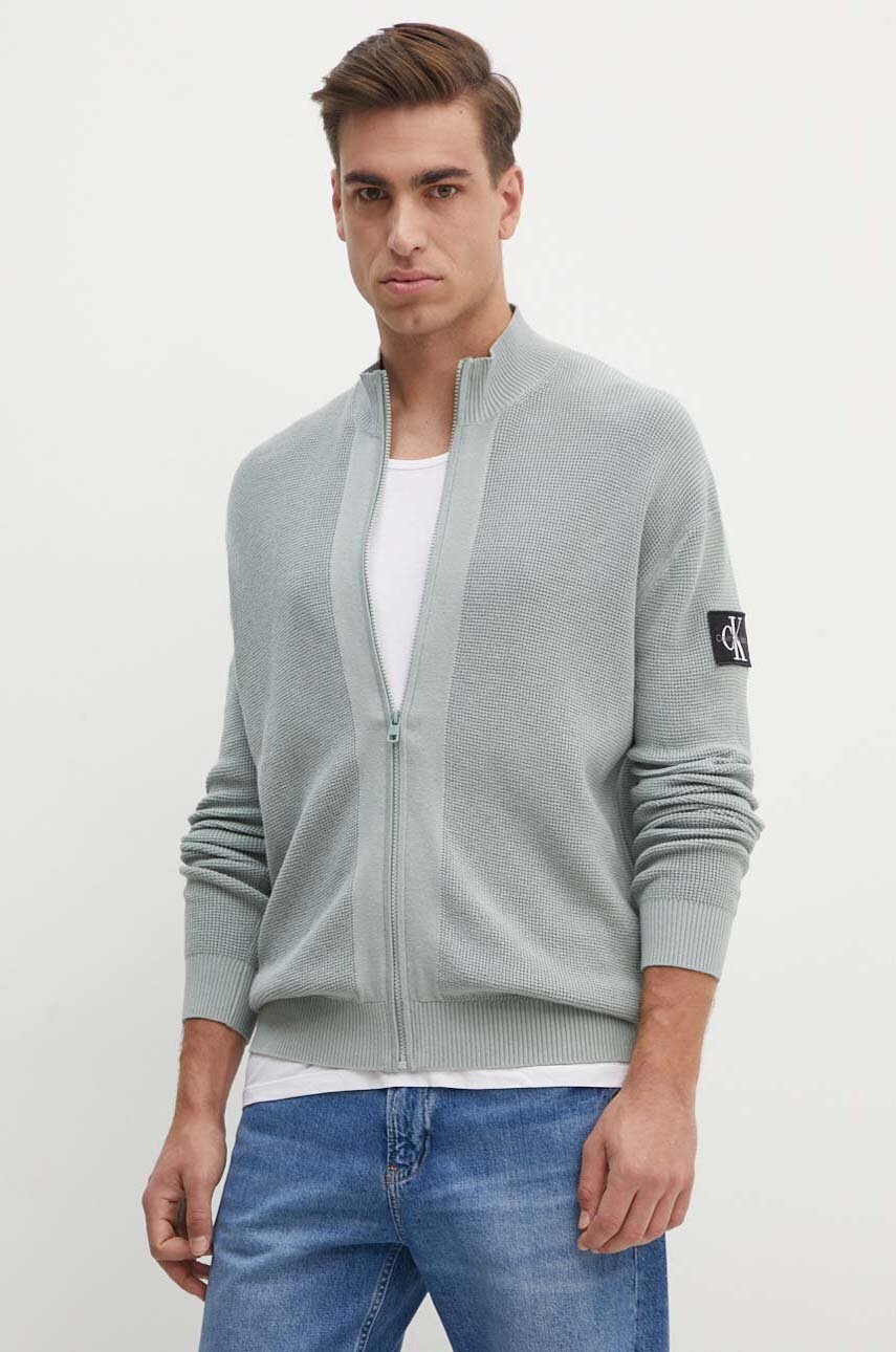 

Памучен пуловер Calvin Klein Jeans в сиво, Сив