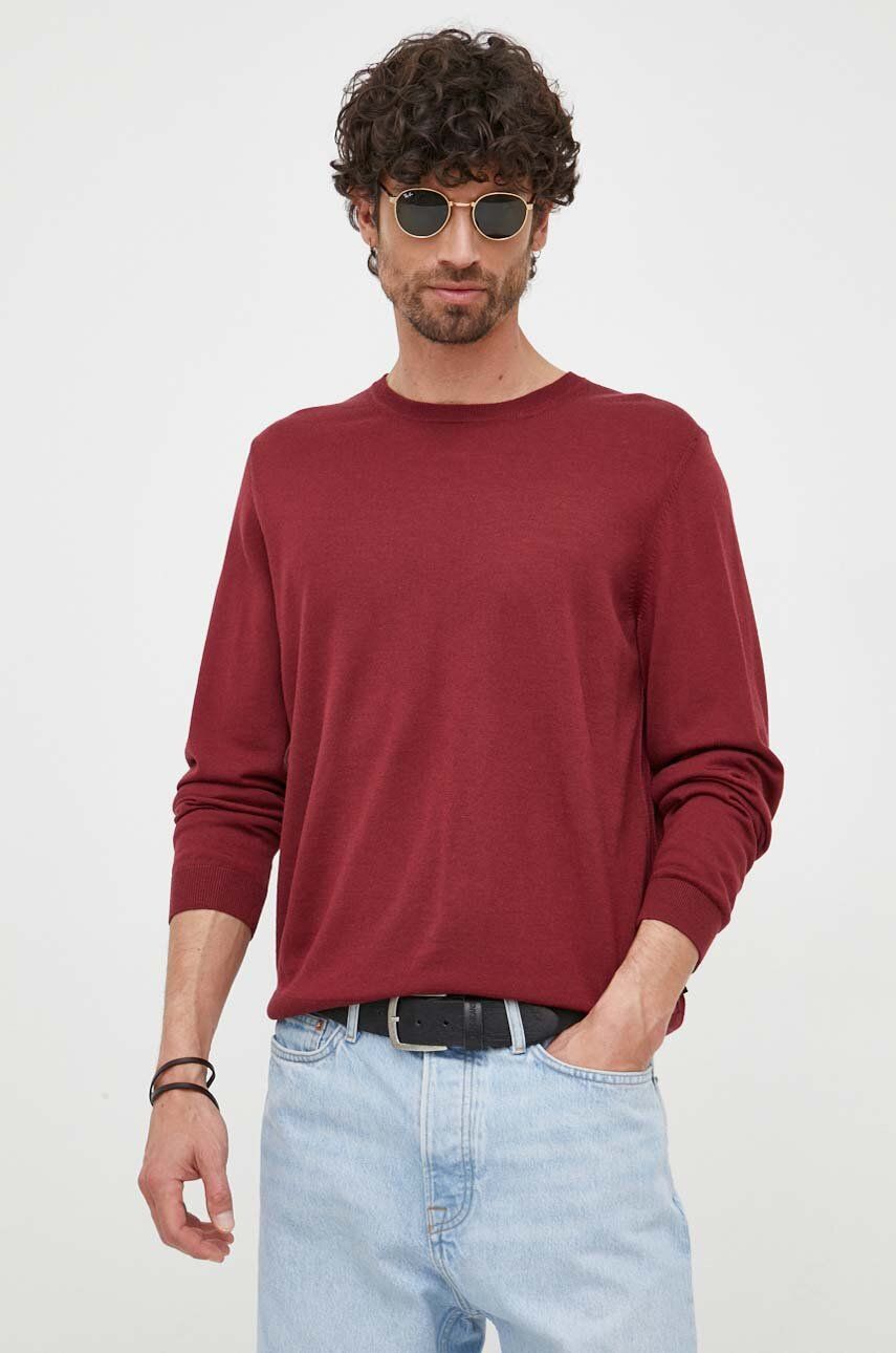 BOSS pulover de lână bărbați, culoarea bordo, light 50468239
