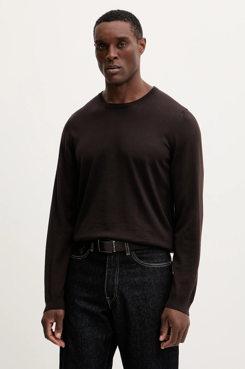 Ανδρικά πουλόβερ χωρίς φερμουάρ boss σε καφε