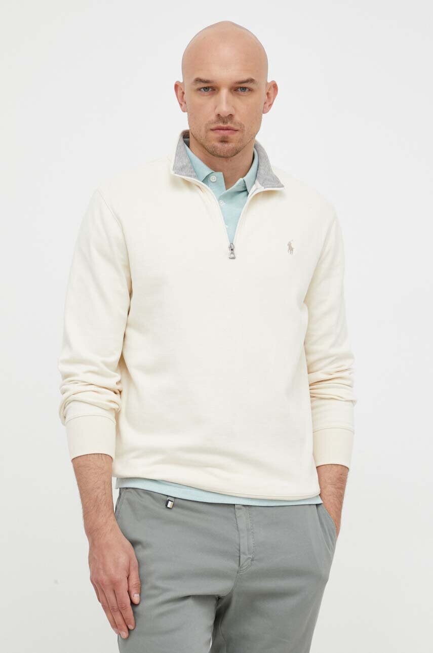 

Кофта Polo Ralph Lauren мужская цвет бежевый однотонная