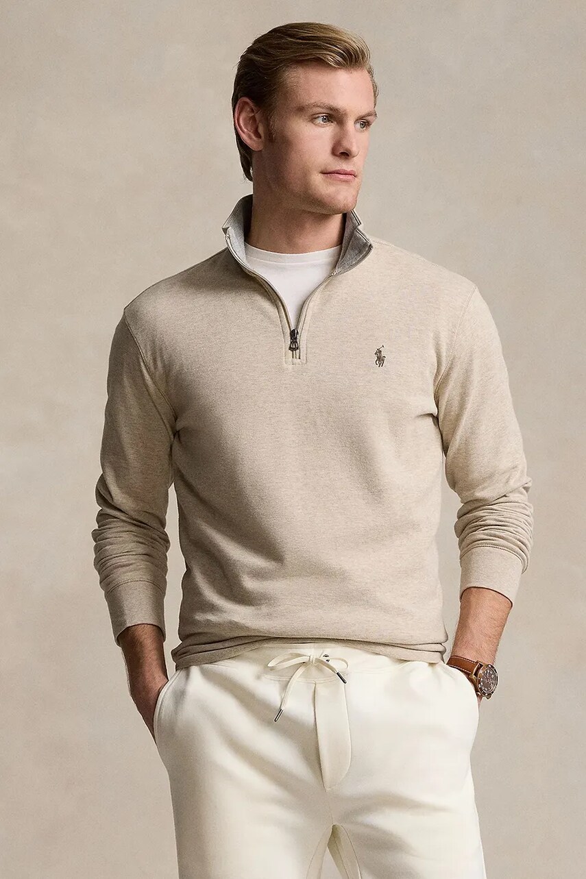 

Суичър Polo Ralph Lauren в кафяво с изчистен дизайн 710812963, Бежов