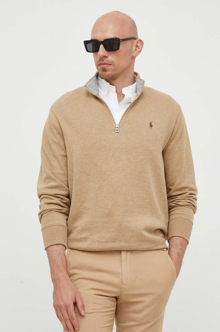 

Кофта Polo Ralph Lauren чоловіча колір коричневий однотонна