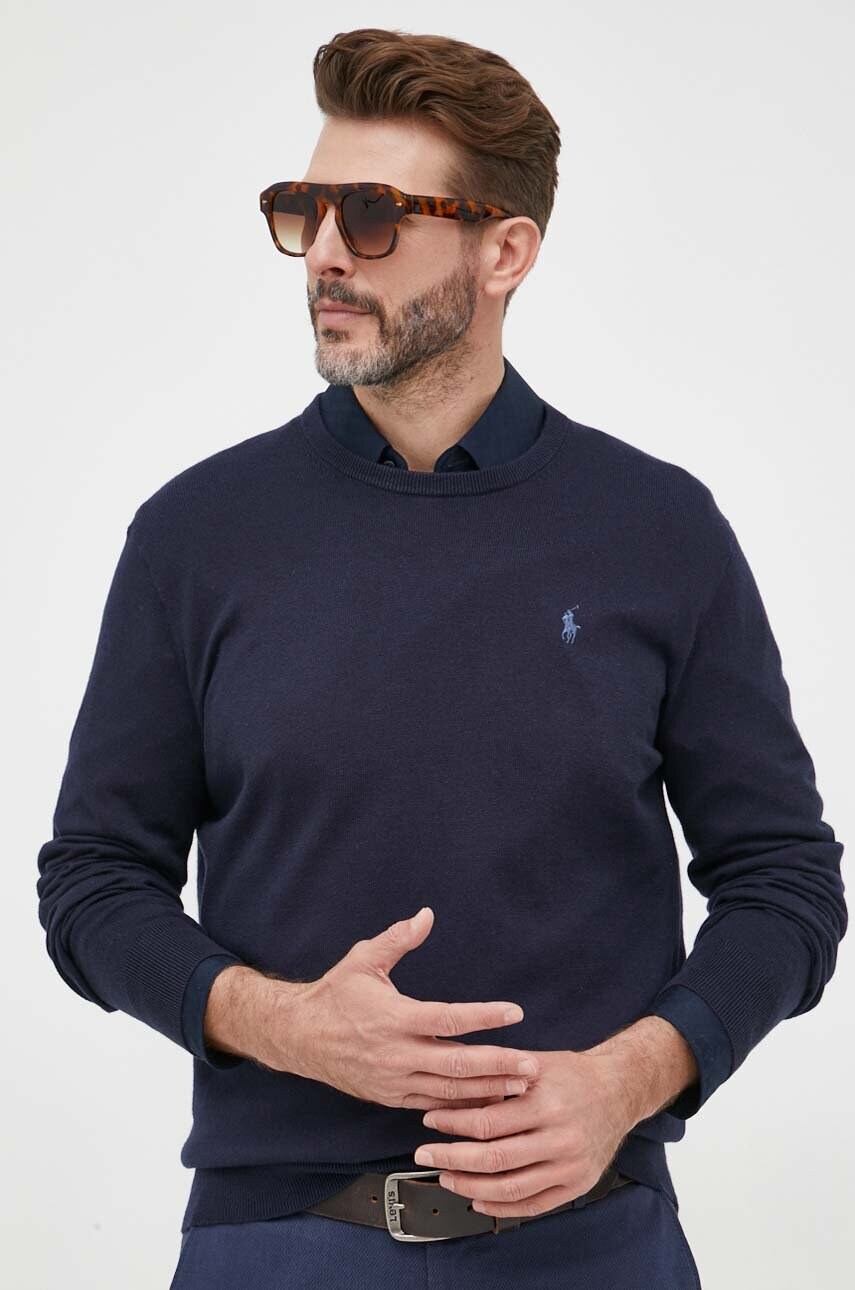 

Свитер с примесью кашемира Polo Ralph Lauren цвет синий лёгкий
