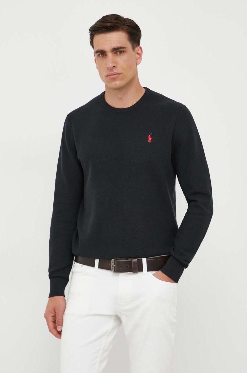 Levně Bavlněný svetr Polo Ralph Lauren černá barva, lehký, 710918163