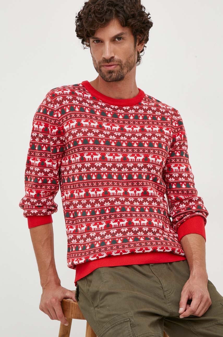 Lindbergh pulover barbati, culoarea rosu, light