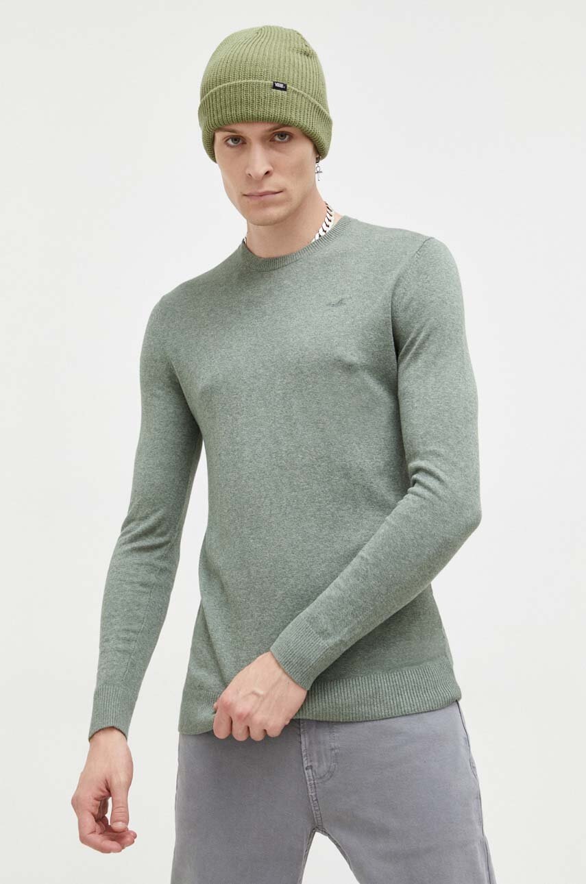 

Пуловер Hollister Co. мъжки в зелено от лека материя, Зелен