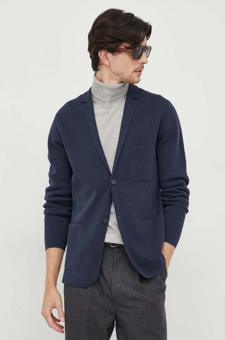 Michael Kors cardigan din bumbac culoarea albastru marin