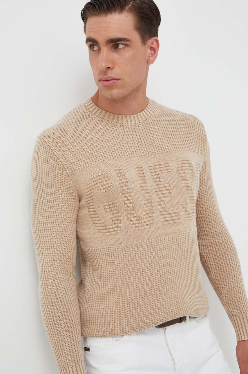 

Светр Guess чоловічий колір бежевий легкий
