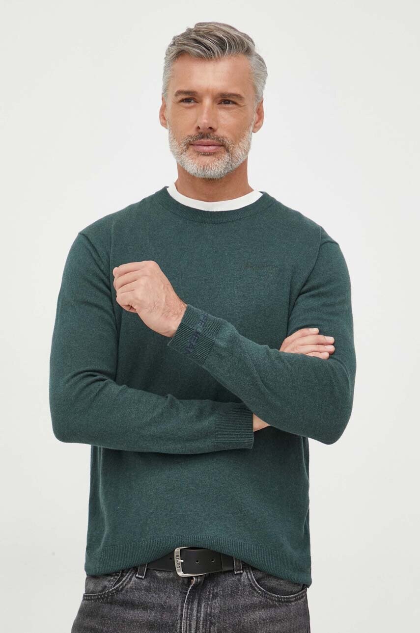 

Свитер с примесью шерсти Pepe Jeans Andre мужской цвет зелёный лёгкий