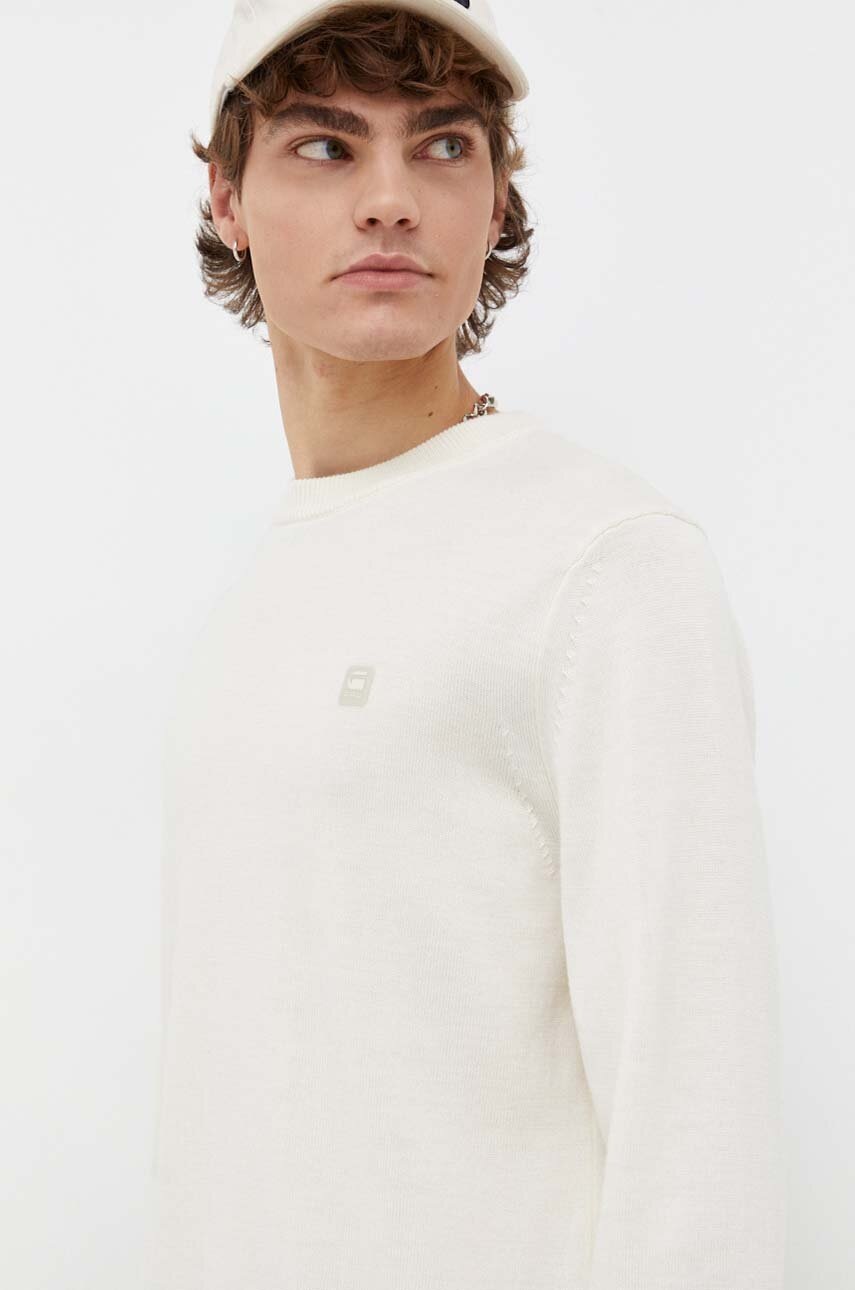 Μάλλινο πουλόβερ G-Star ανδρικά, χρώμα: πράσινο φωτογραφία