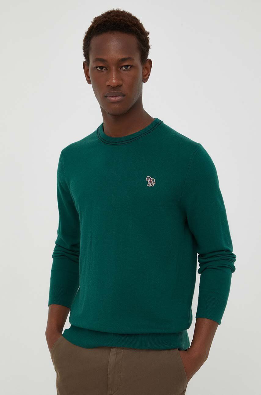 PS Paul Smith pulover din amestec de lana barbati, culoarea verde, light