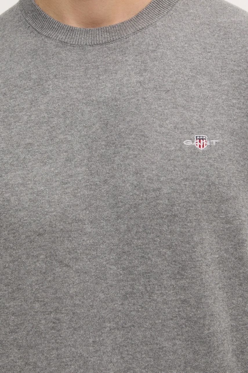 Βαμβακερό πουλόβερ Gant χρώμα: γκρι φωτογραφία