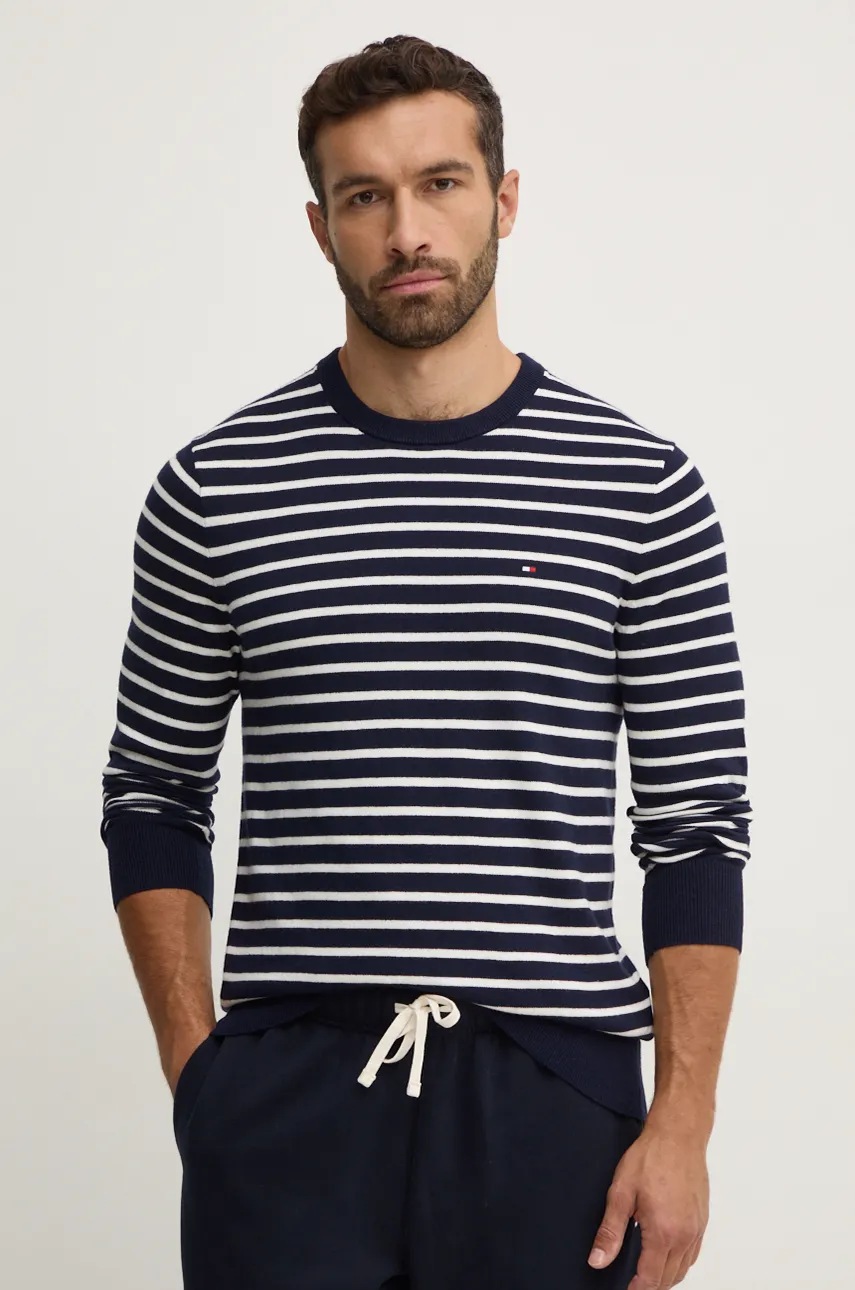 

Пуловер с кашмир Tommy Hilfiger в тъмносиньо от лека материя, Тъмносин