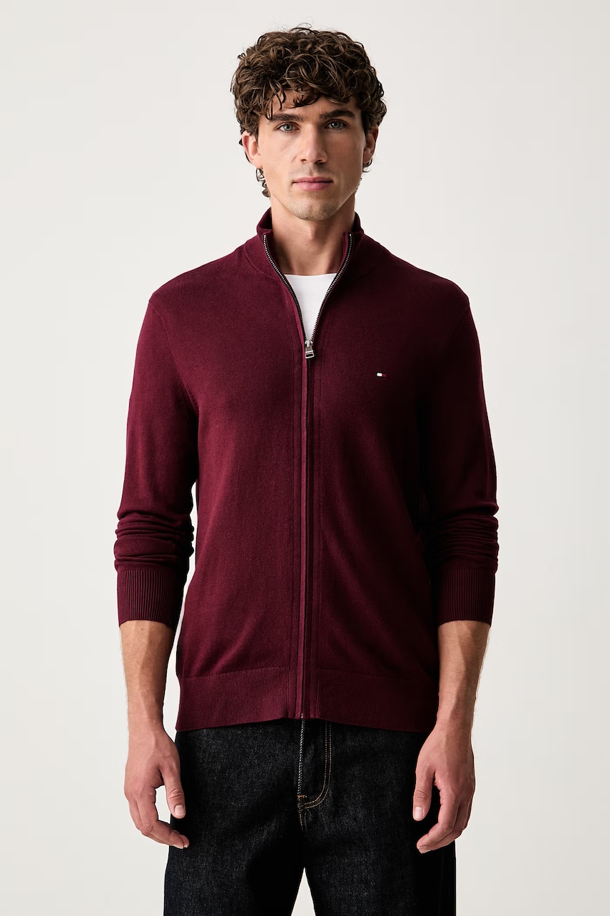 Tommy Hilfiger sweter rozpinany męski z bawełną