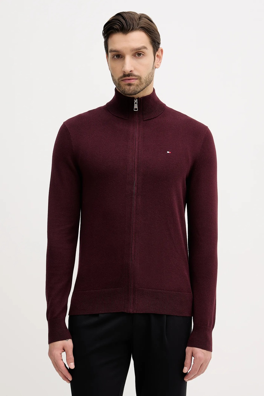 Levně Kardigan s příměsí kašmíru Tommy Hilfiger šedá barva