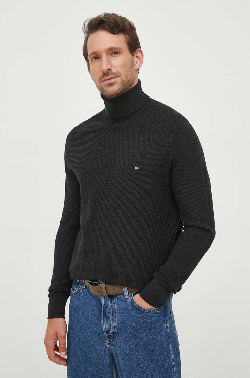 

Бавовняний светр Tommy Hilfiger колір чорний гольф