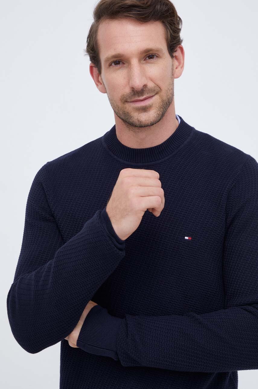 

Хлопковый свитер Tommy Hilfiger цвет синий лёгкий