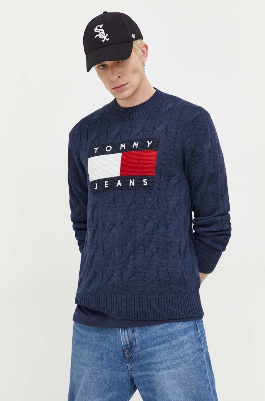 

Пуловер Tommy Jeans мъжки в тъмносиньо, Тъмносин