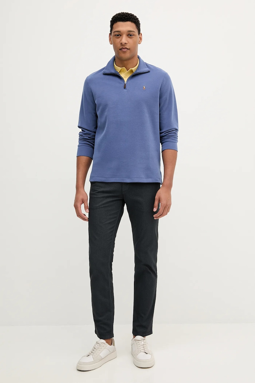 Хлопковая кофта Polo Ralph Lauren цвет серый 710671929 Хлопковая кофта Polo Ralph Lauren цвет серый 710671929
