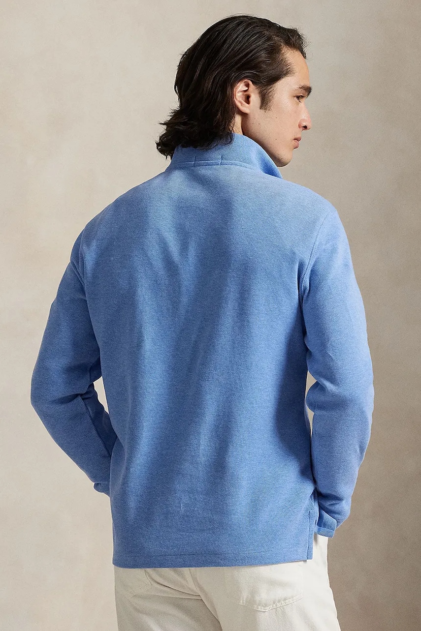 Хлопковая кофта Polo Ralph Lauren цвет серый  710671929 Хлопковая кофта Polo Ralph Lauren цвет серый  710671929