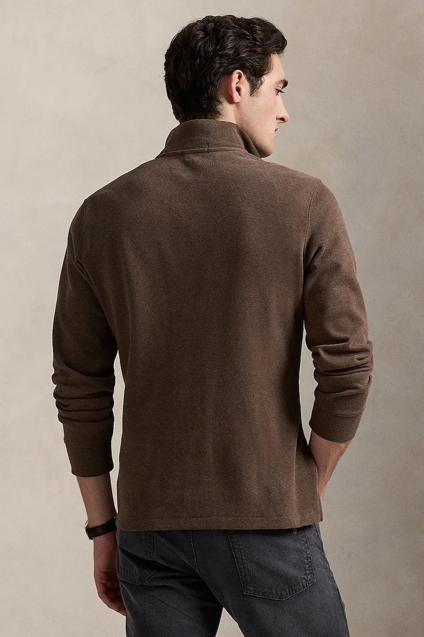 Хлопковая кофта Polo Ralph Lauren цвет серый 710671929 Хлопковая кофта Polo Ralph Lauren цвет серый 710671929
