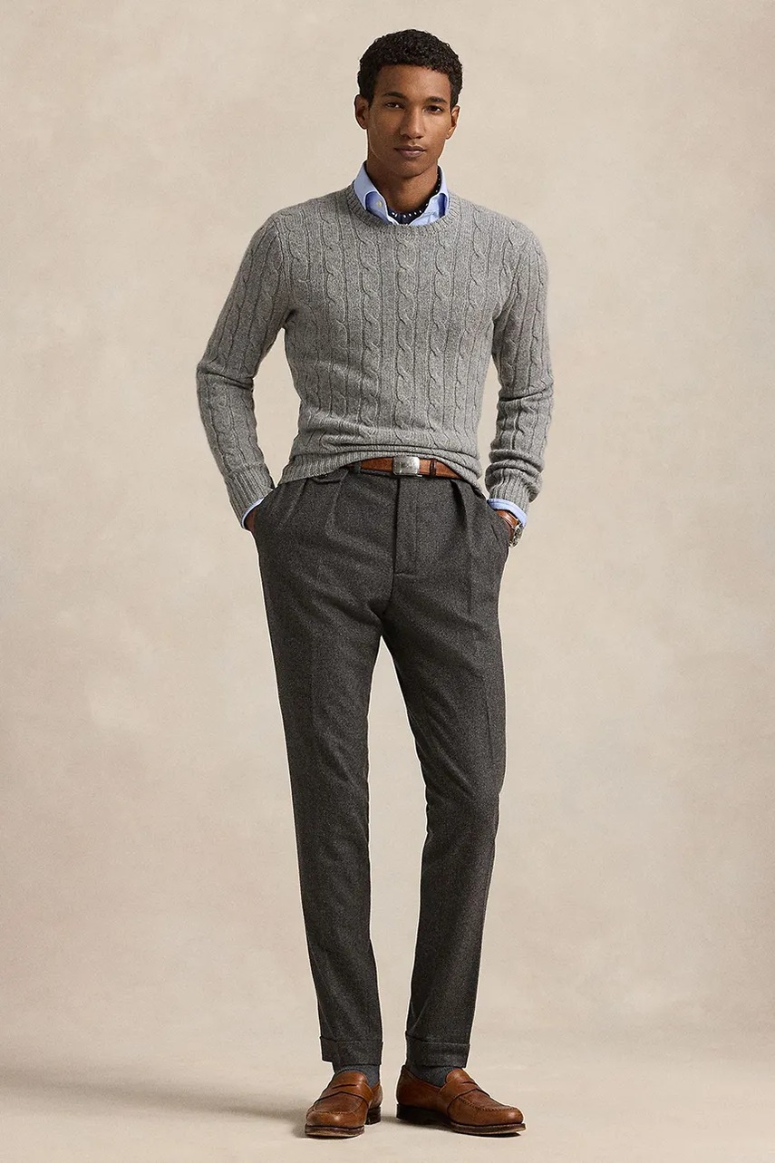 Levně Kašmírový svetr Polo Ralph Lauren pánský, tmavomodrá barva, 710876728