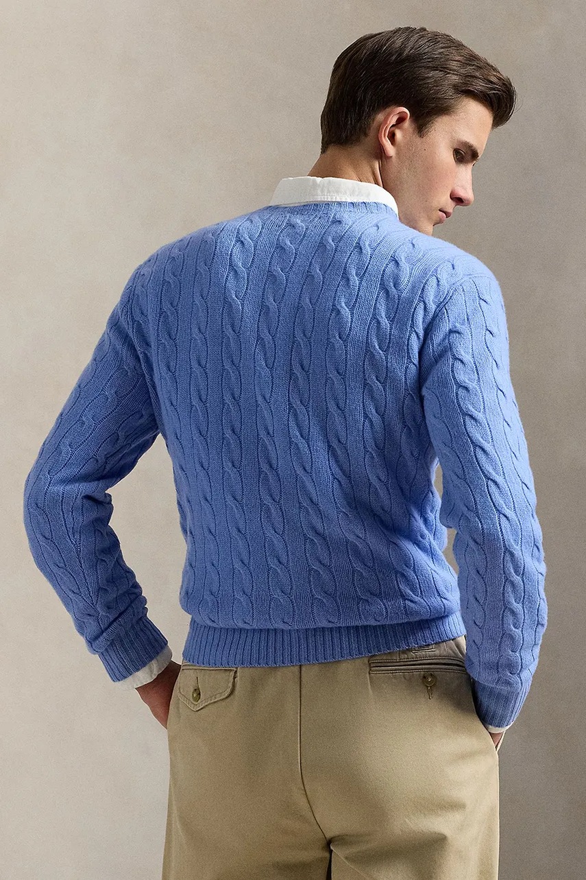 Шерстяной свитер Polo Ralph Lauren цвет зелёный лёгкий 710876762