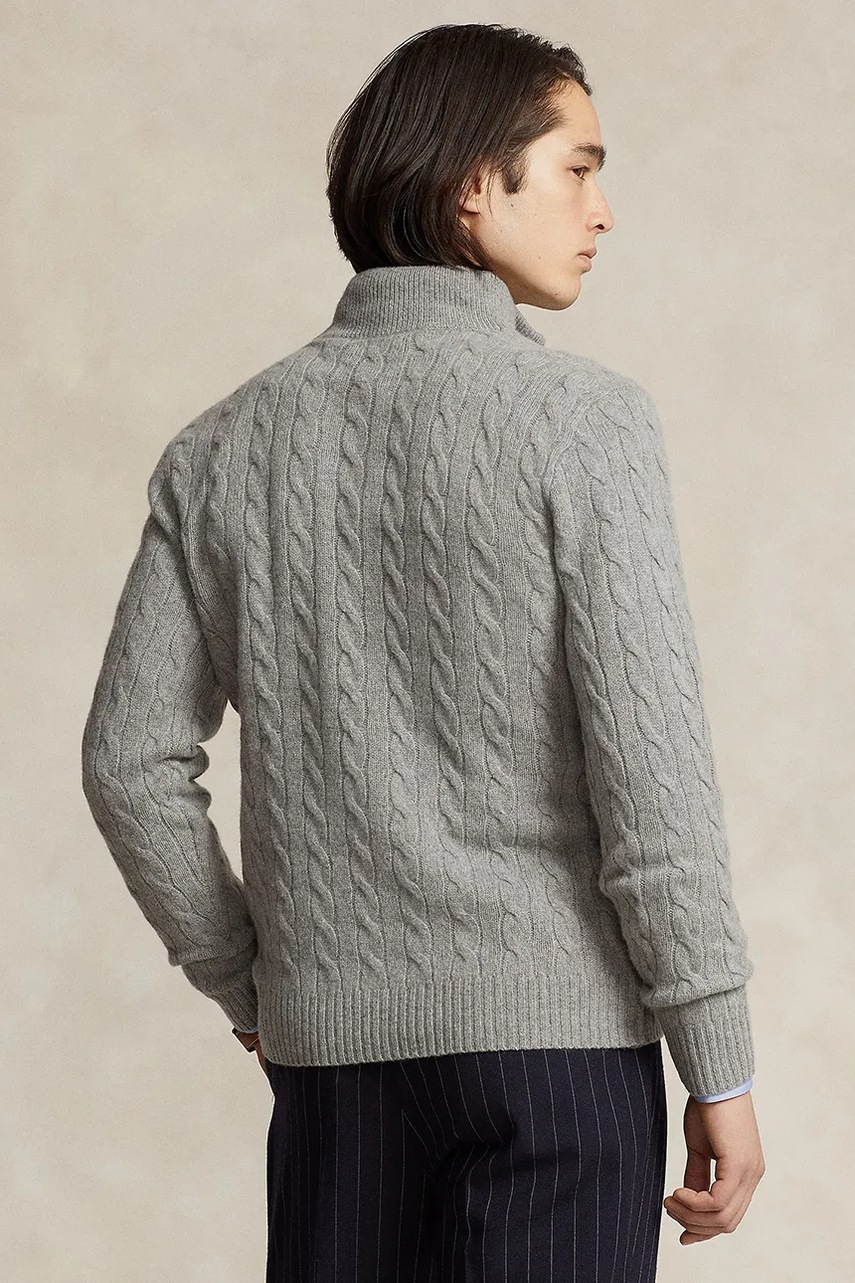 Шерстяной свитер Polo Ralph Lauren цвет синий с полугольфом 710876766