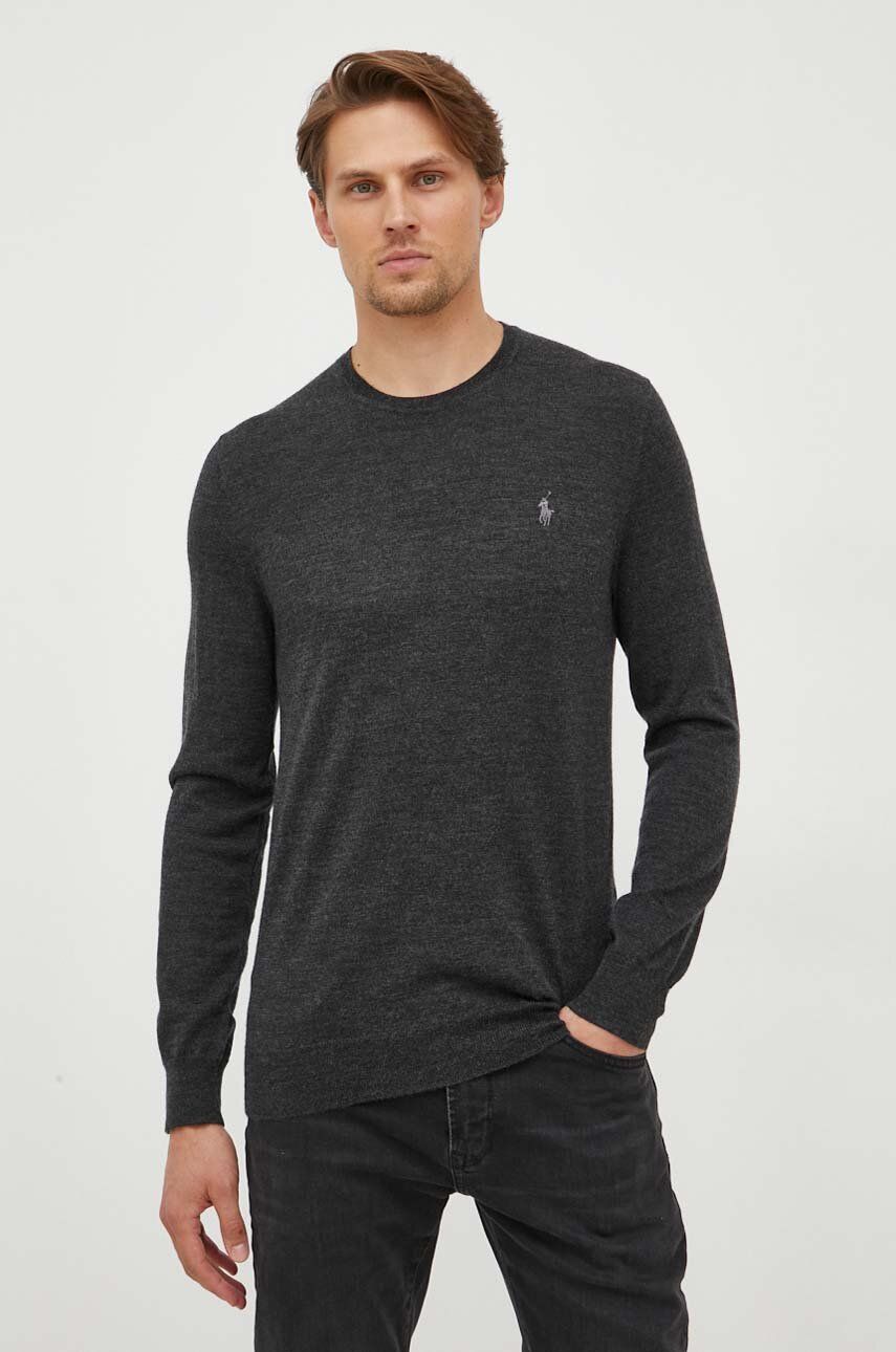 E-shop Vlněný svetr Polo Ralph Lauren pánský, šedá barva