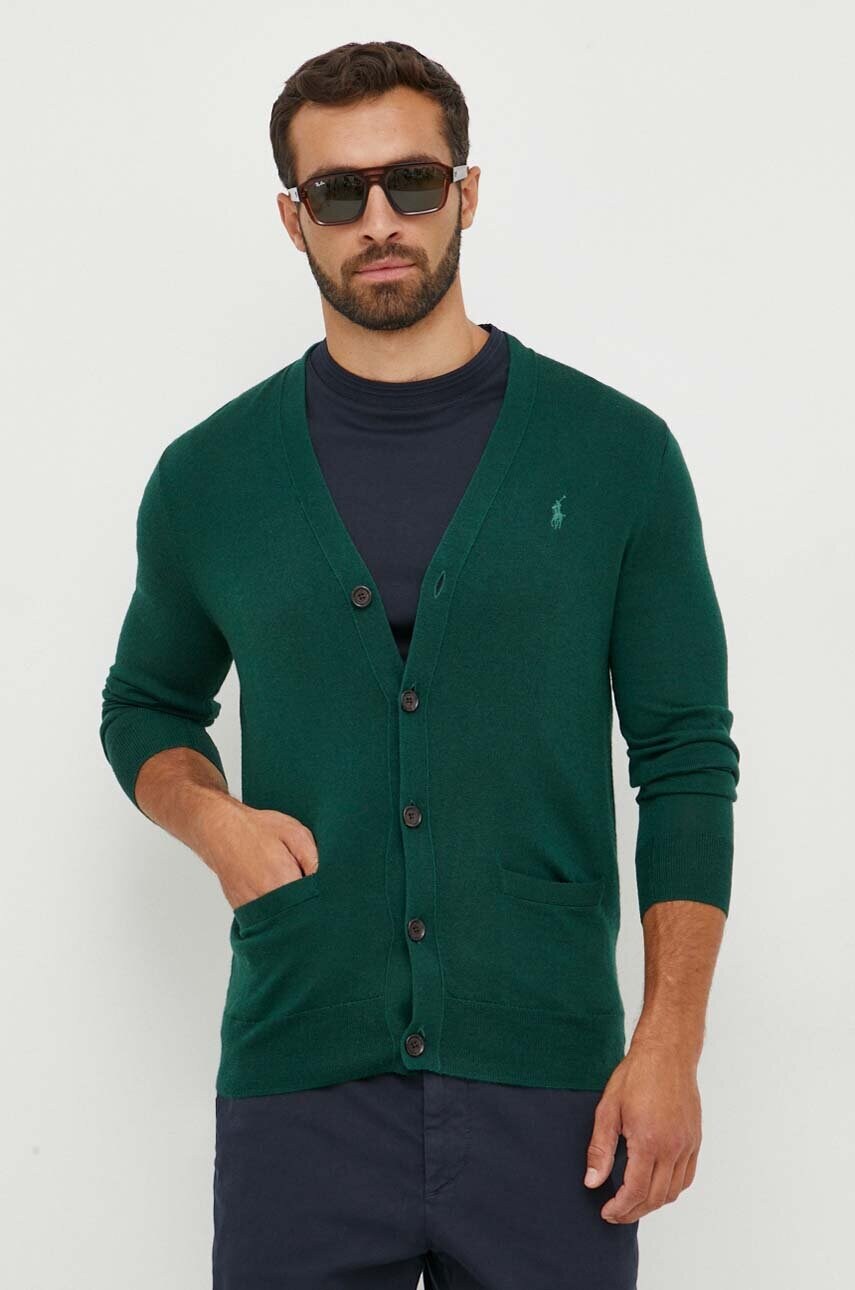 

Вълнена жилетка Polo Ralph Lauren в зелено, Зелен
