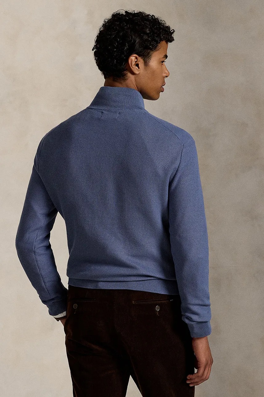 Хлопковый свитер Polo Ralph Lauren цвет чёрный лёгкое с полугольфом 710932304