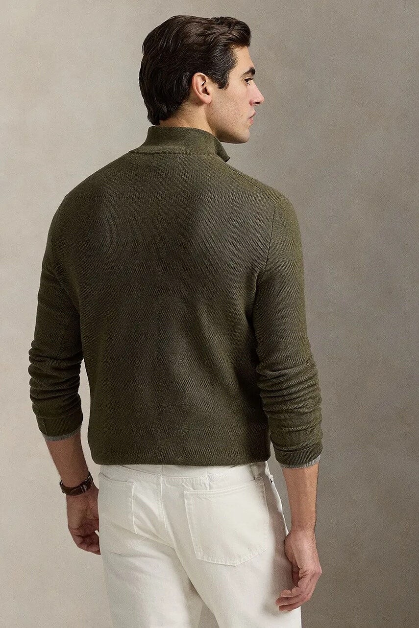 Хлопковый свитер Polo Ralph Lauren цвет чёрный лёгкий с полугольфом 710932304 Хлопковый свитер Polo Ralph Lauren цвет чёрный лёгкий с полугольфом 710932304