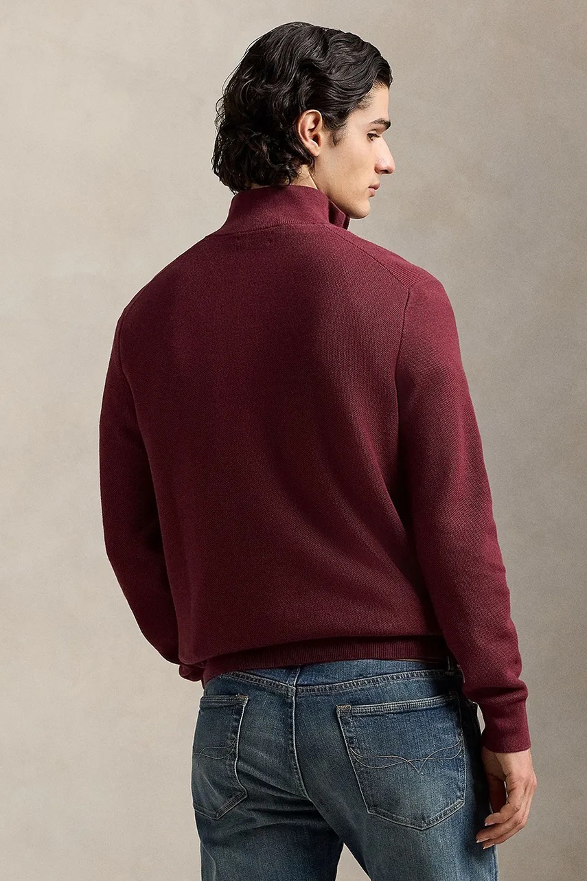 Хлопковый свитер Polo Ralph Lauren Ls Hz Long Sleeve цвет чёрный лёгкий с полугольфом 710932304