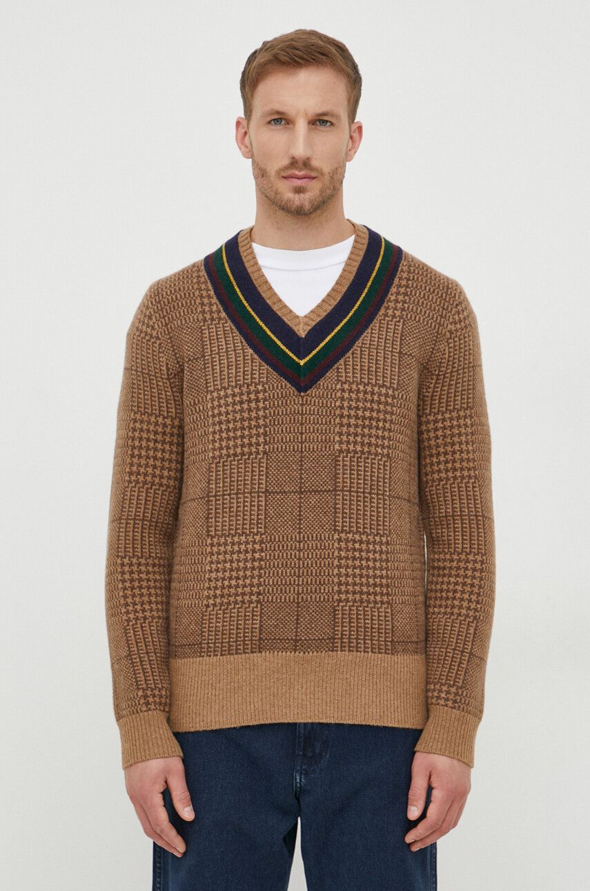 Vlněný svetr Polo Ralph Lauren pánský, béžová barva, hřejivý - béžová - 94 % Vlna