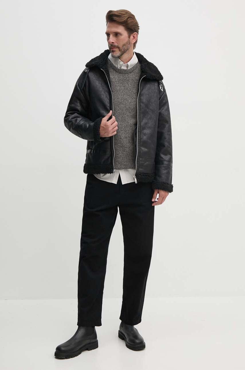 Μάλλινο πουλόβερ Barbour ανδρικά, χρώμα: γκρι φωτογραφία