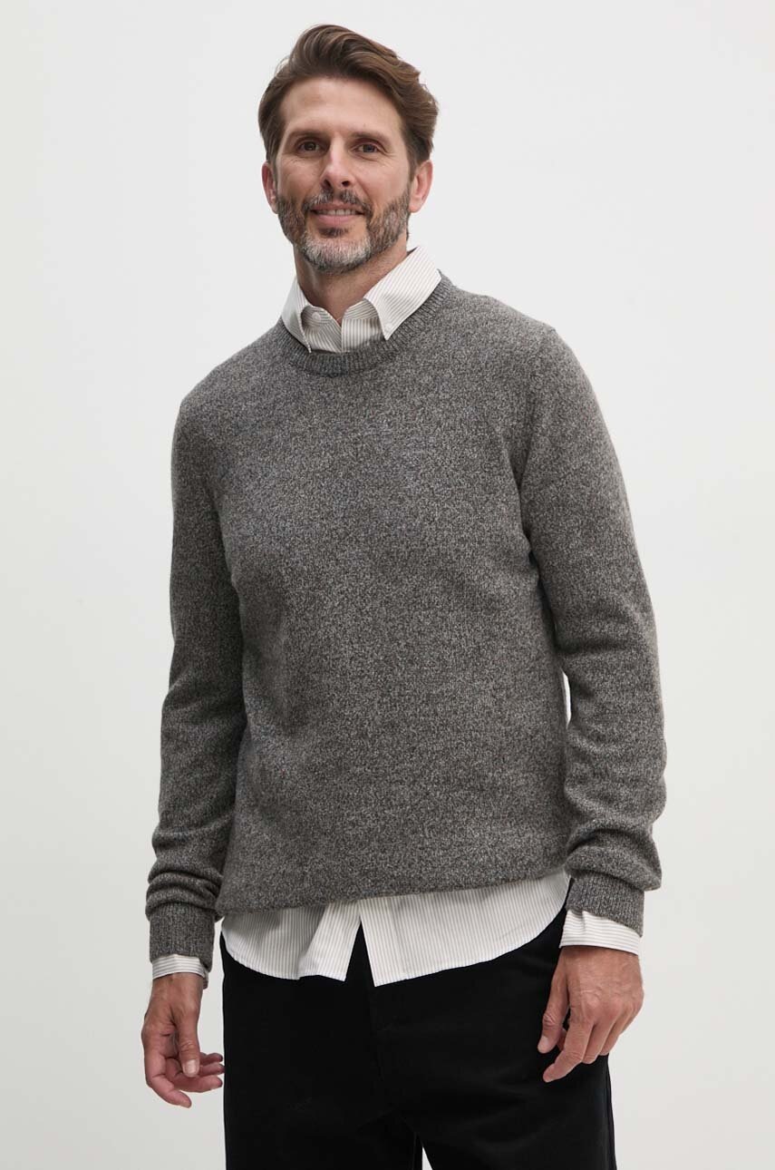 Μάλλινο πουλόβερ Barbour ανδρικά, χρώμα: γκρι φωτογραφία