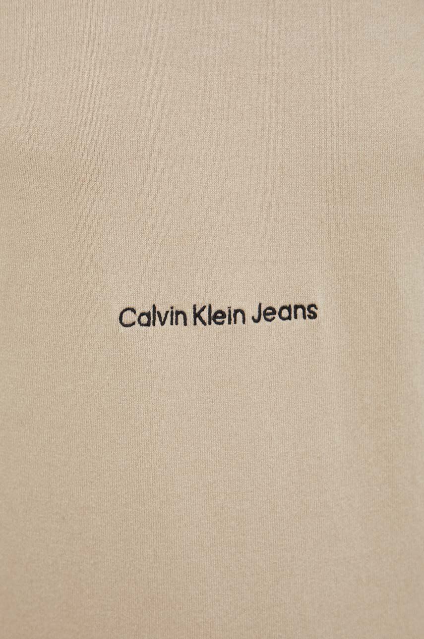 Calvin Klein Jeans sweter bawełniany kolor beżowy lekki