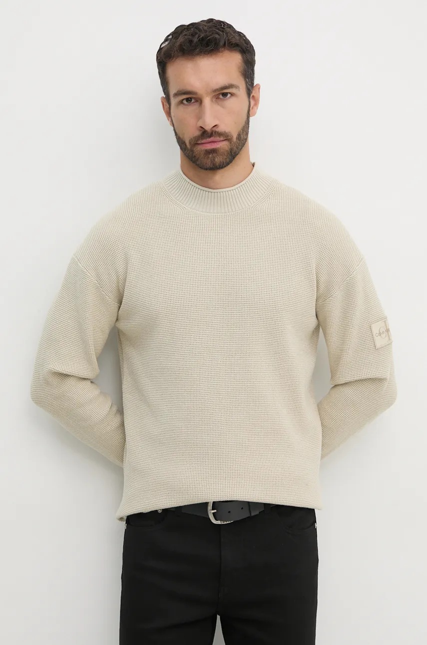 

Пуловер Calvin Klein Jeans мъжки в бежово, Бежов