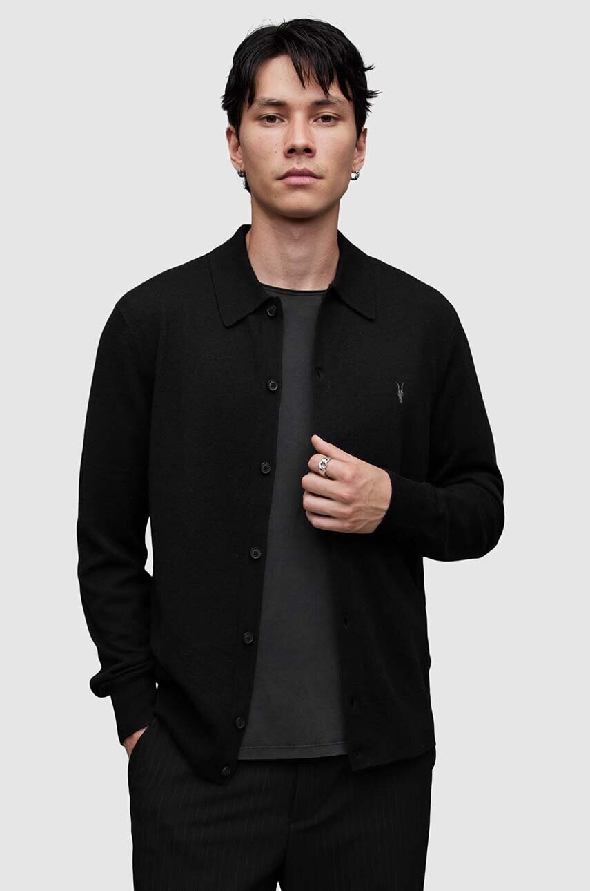 

Жилетка AllSaints KILBURN CARDIGAN в черно, Черен
