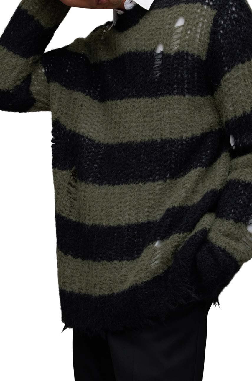 AllSaints pulover din amestec de lana Sid barbati, culoarea negru, light